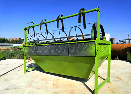 Rotary drum manure fertilizer screening machine