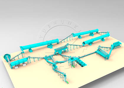 3D Drawing of Sheep Manure Organic Fertilizer Production Line