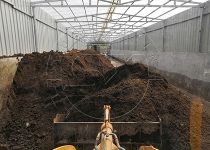 Fermented Poultry Manure Material Produced by Groove Type Compost Turner in the Trench