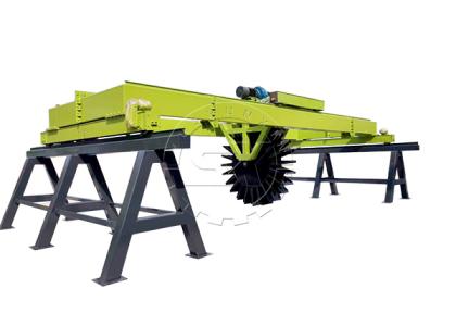 The wheel type compost turner for manure composting 