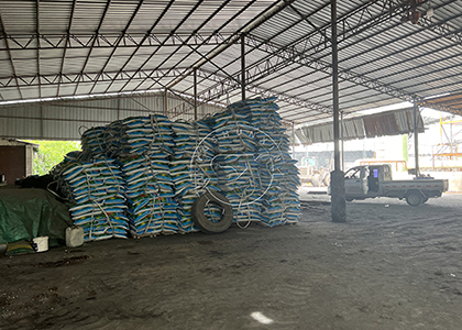 Finished NPK fertilizer products in factory