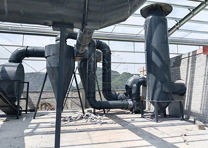 Dust collector system for fertilizer drying system