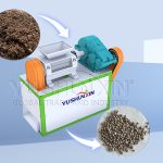 Double roller granulator for dried organic material granulation